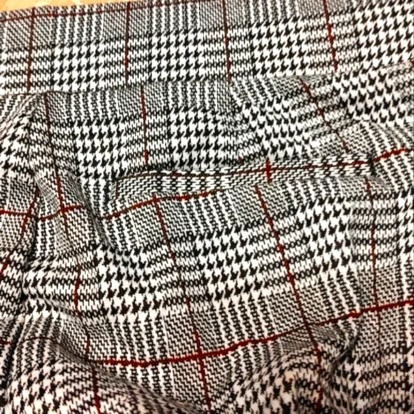🌹 Preppy Classic Houndstooth Plaid Straight Leg Pull On Slacks Pants - M - Picture 6 of 9